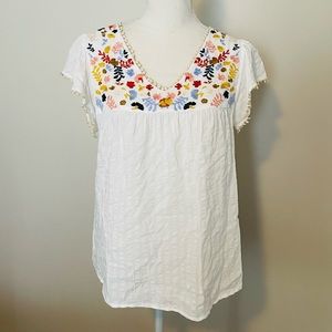 Finn Embroidered Yoke Top